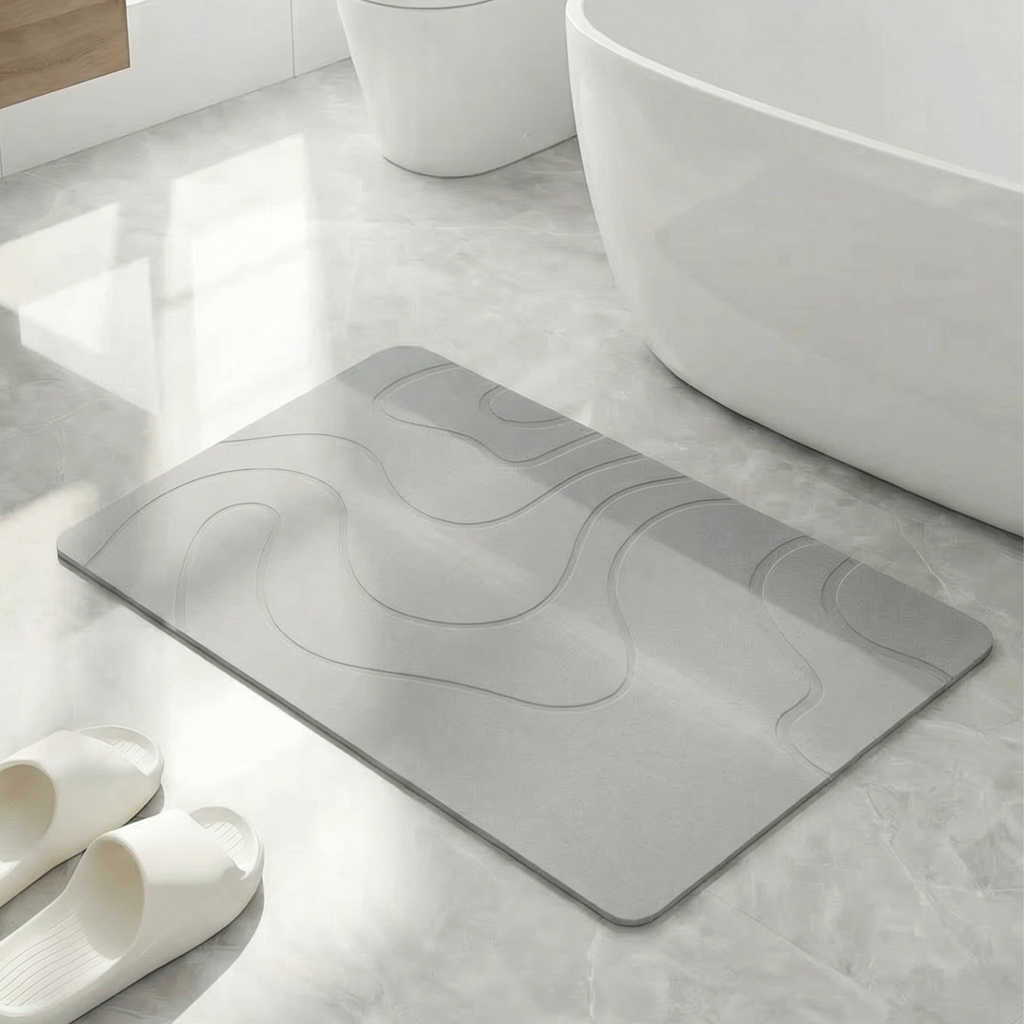 Diatomite Earth Bath Mat Wavy