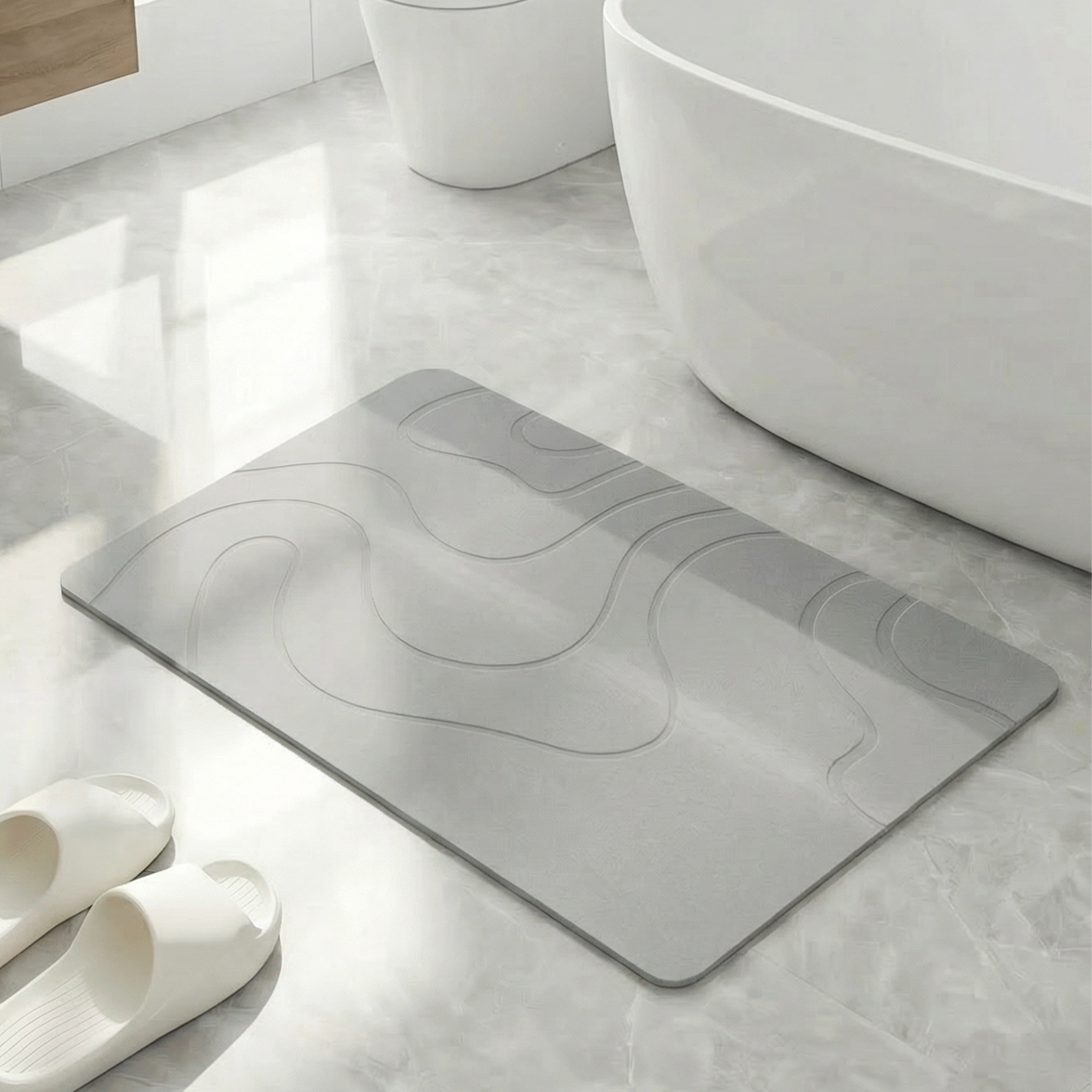 Diatomite Earth Bath Mat Wavy