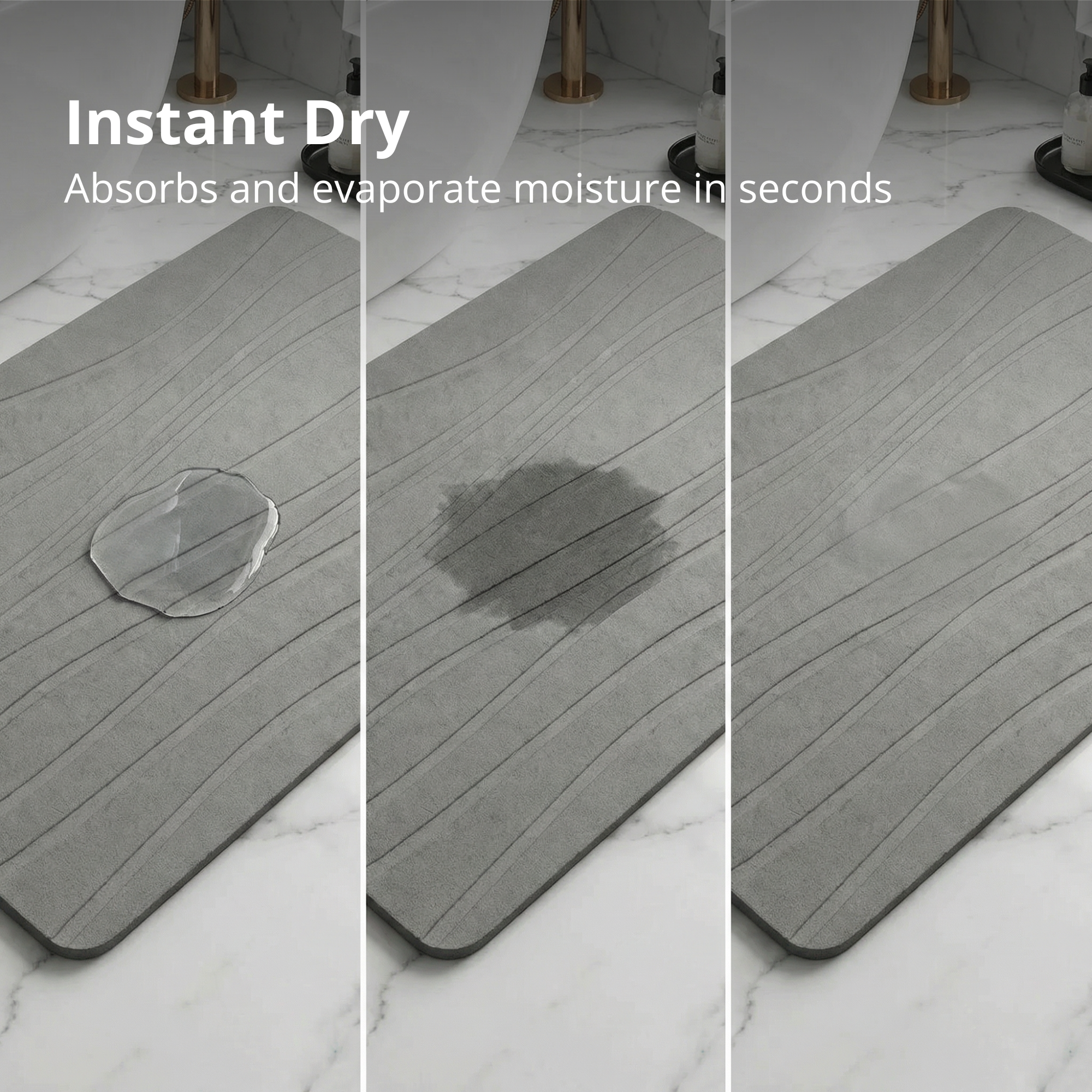 Diatomite Earth Bath Mat Wavy