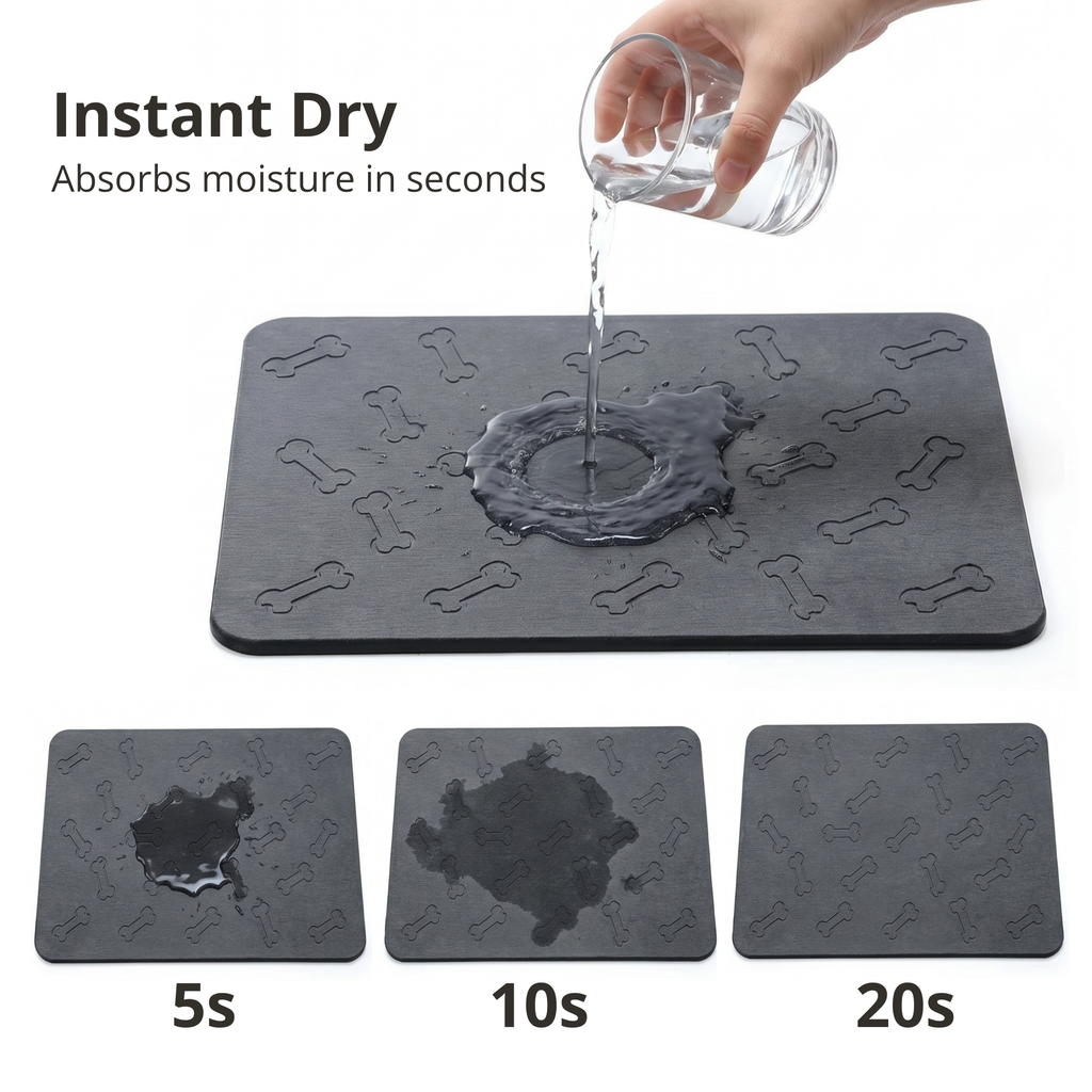 Small Anti-Splash Stone Feeding Mat (2 Pack)