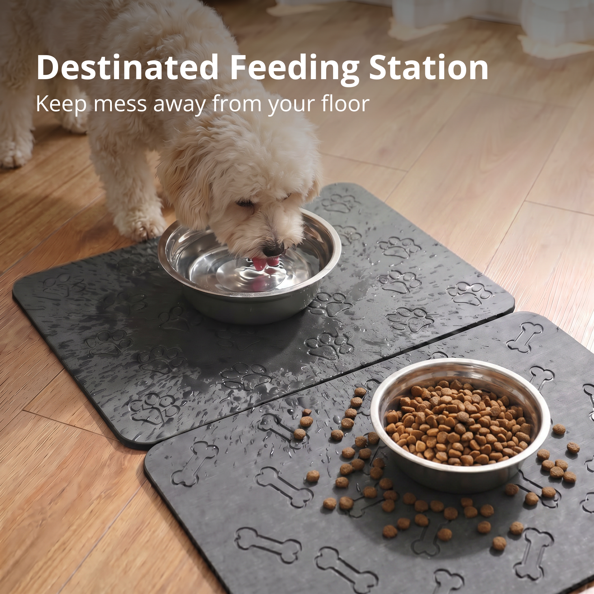 Small Anti-Splash Stone Feeding Mat (2 Pack)