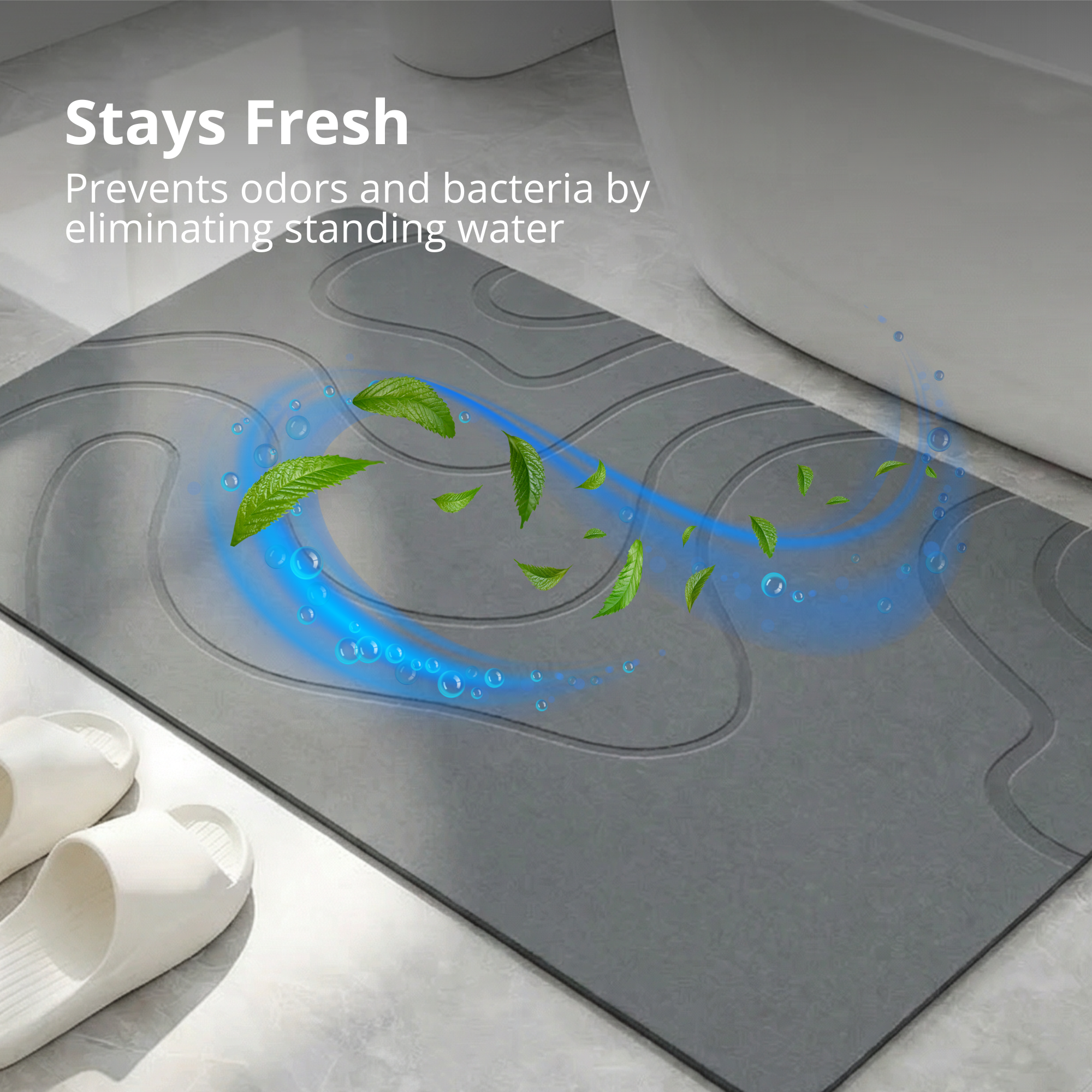 Diatomite Earth Bath Mat Wavy