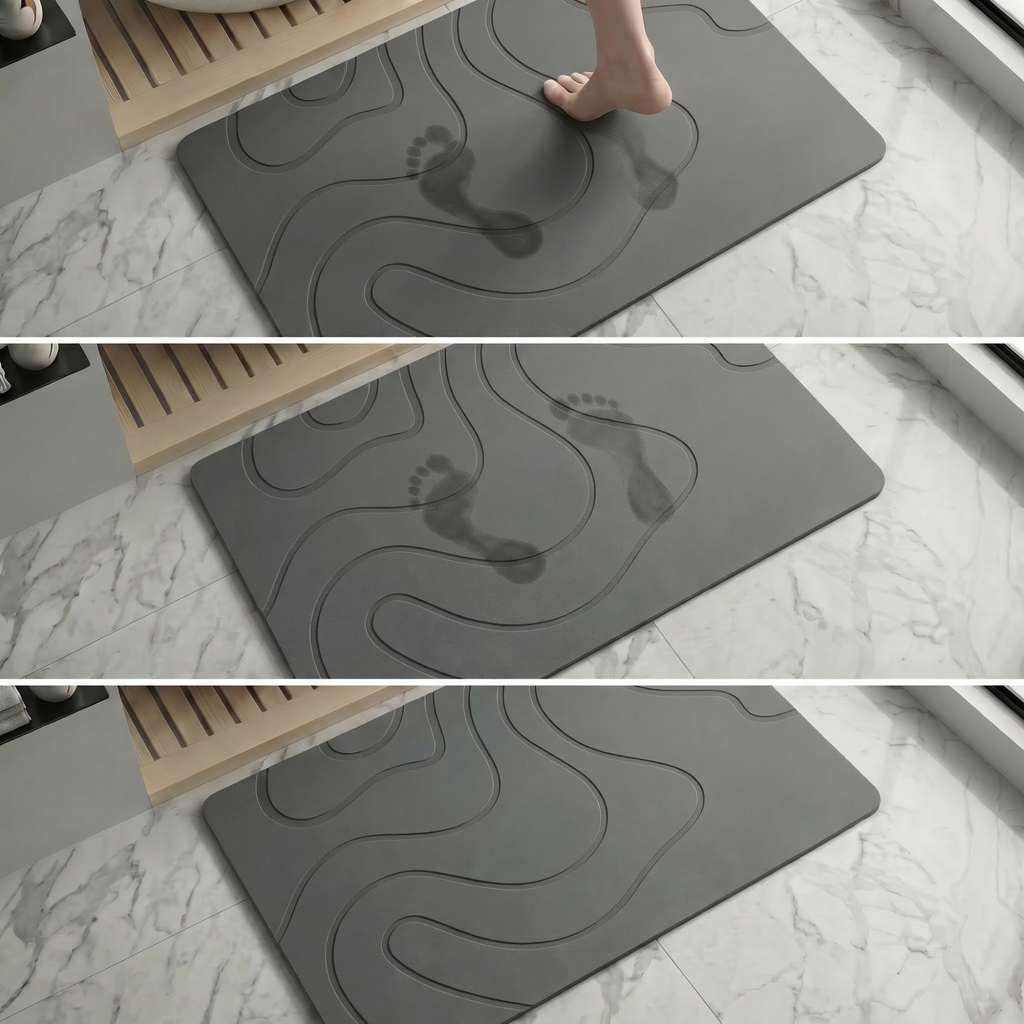 Diatomite Earth Bath Mat Wavy